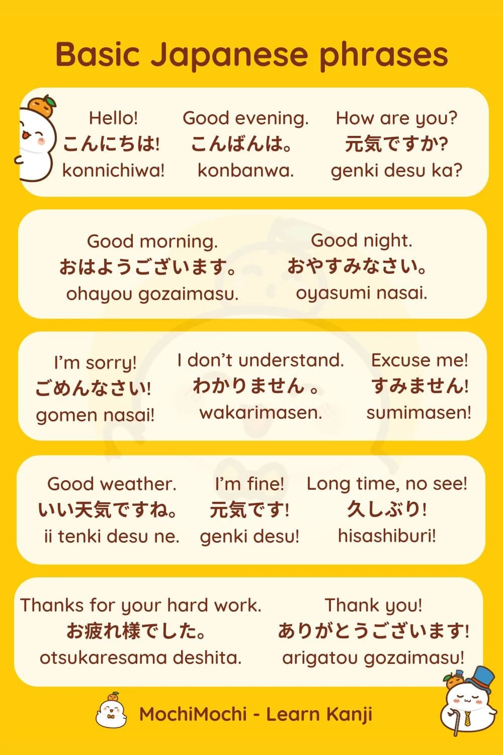 Learn basic Japanese phrases